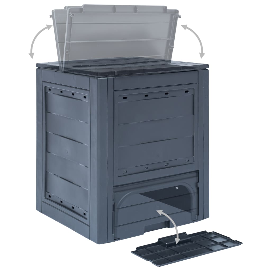 Garden Composter Gray 60 x 60 x 73 cm 260 L