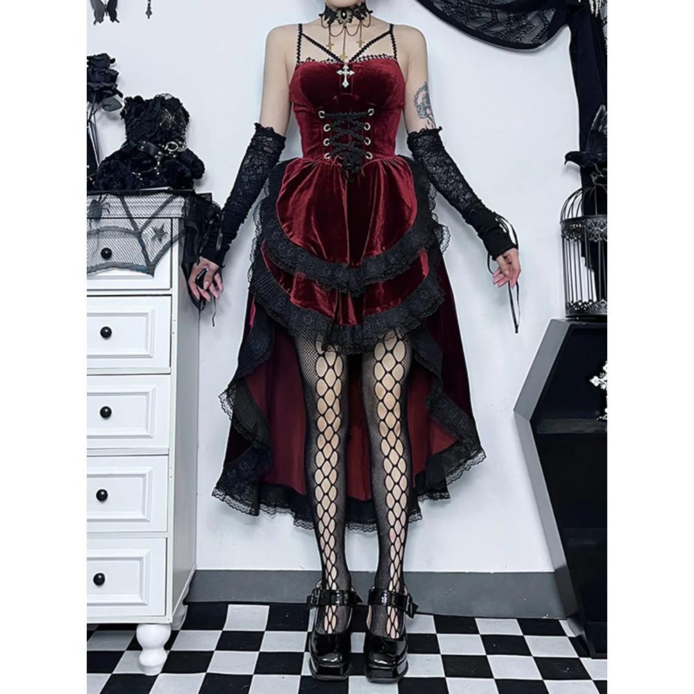 Женское платье в готическом стиле, осеннее, новое, темное, сексуальное, стройное, с завязками на талии, с драпировкой, женское платье