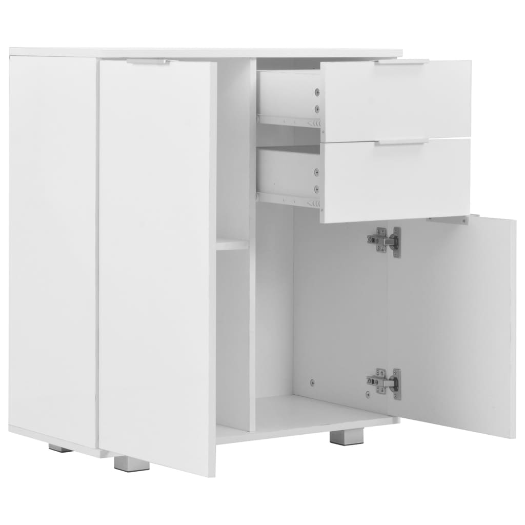 Sideboard High Gloss White 71 x 35 x 80 cm Engineered Wood