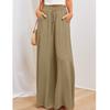 Summer Spring Women's Wide Leg Pants with Elastic Waistband Loose Casual Pants