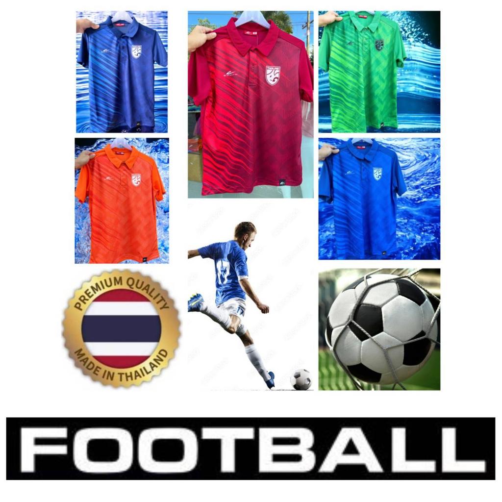 THAILAND National Football Soccer Training JERSEY Casual CHEER Print Quick Dry Shirt Polo Polyester Short Sleeve Uniform Elephant Logo Sport Outdoor