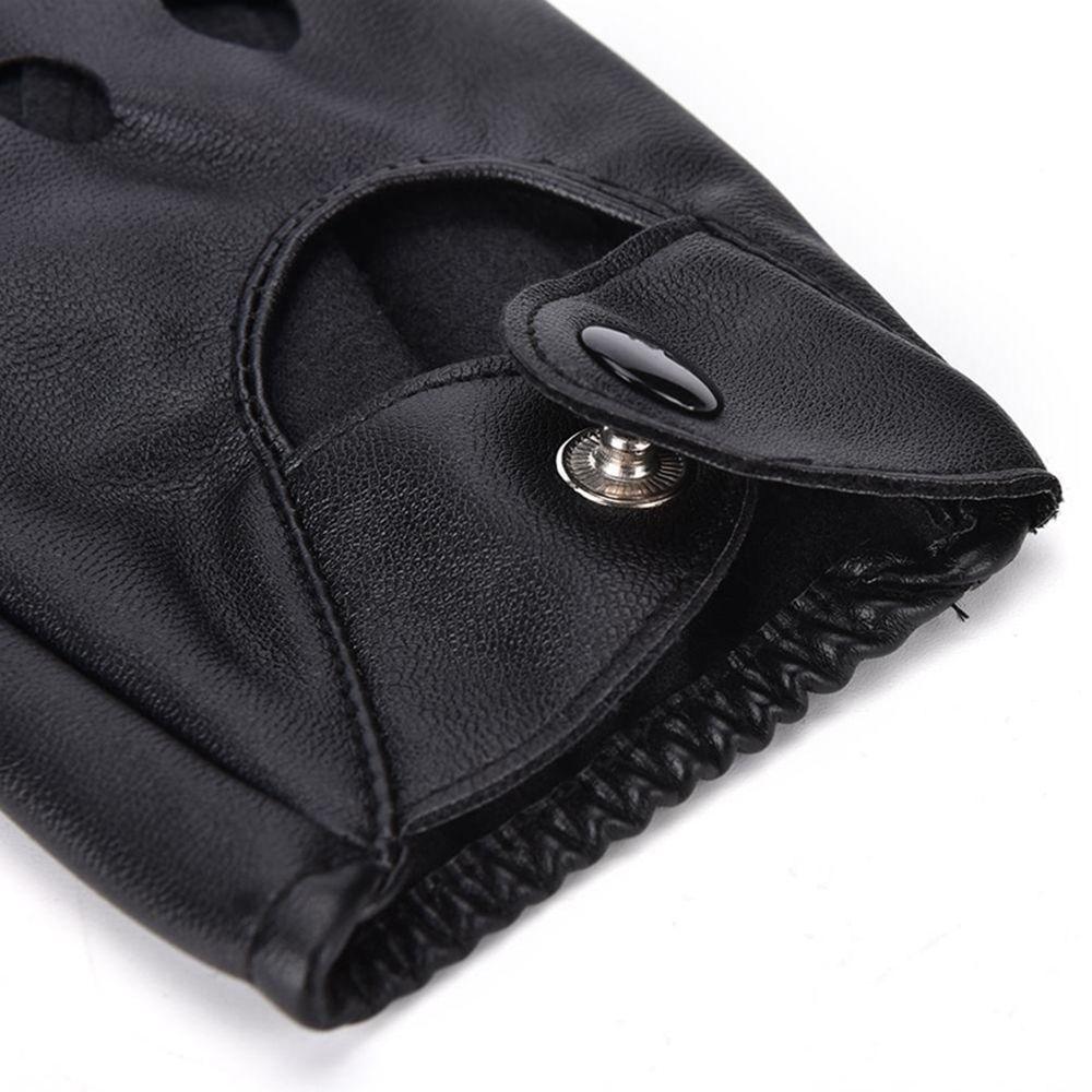 Новые женские перчатки без пальцев, горячие перчатки с половиной пальца для вождения, из искусственной кожи