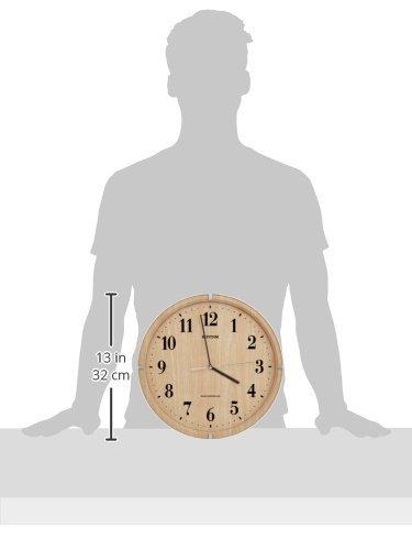 RHYTHM Настенные часы Радиочасы Аналоговые Постоянная секундная стрелка Коричневые Живые Элис 8MY501SR07 32.9x4.7см