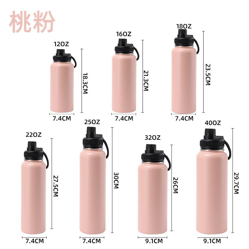 Insulated Water Bottle Stainless Steel Double Wall Vacuum Wide Mouth Sport Bottle with Leakproof Spout Lid