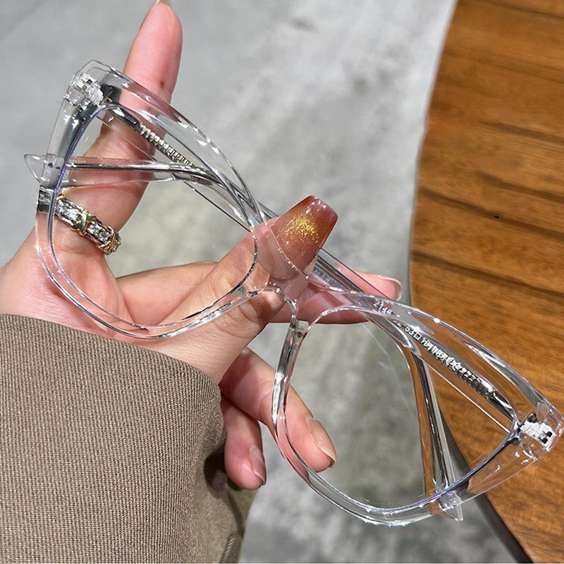 Fashion cute cat glasses tortoiseshell anti-blue myopia glasses women's versatile online glasses plain trendy men