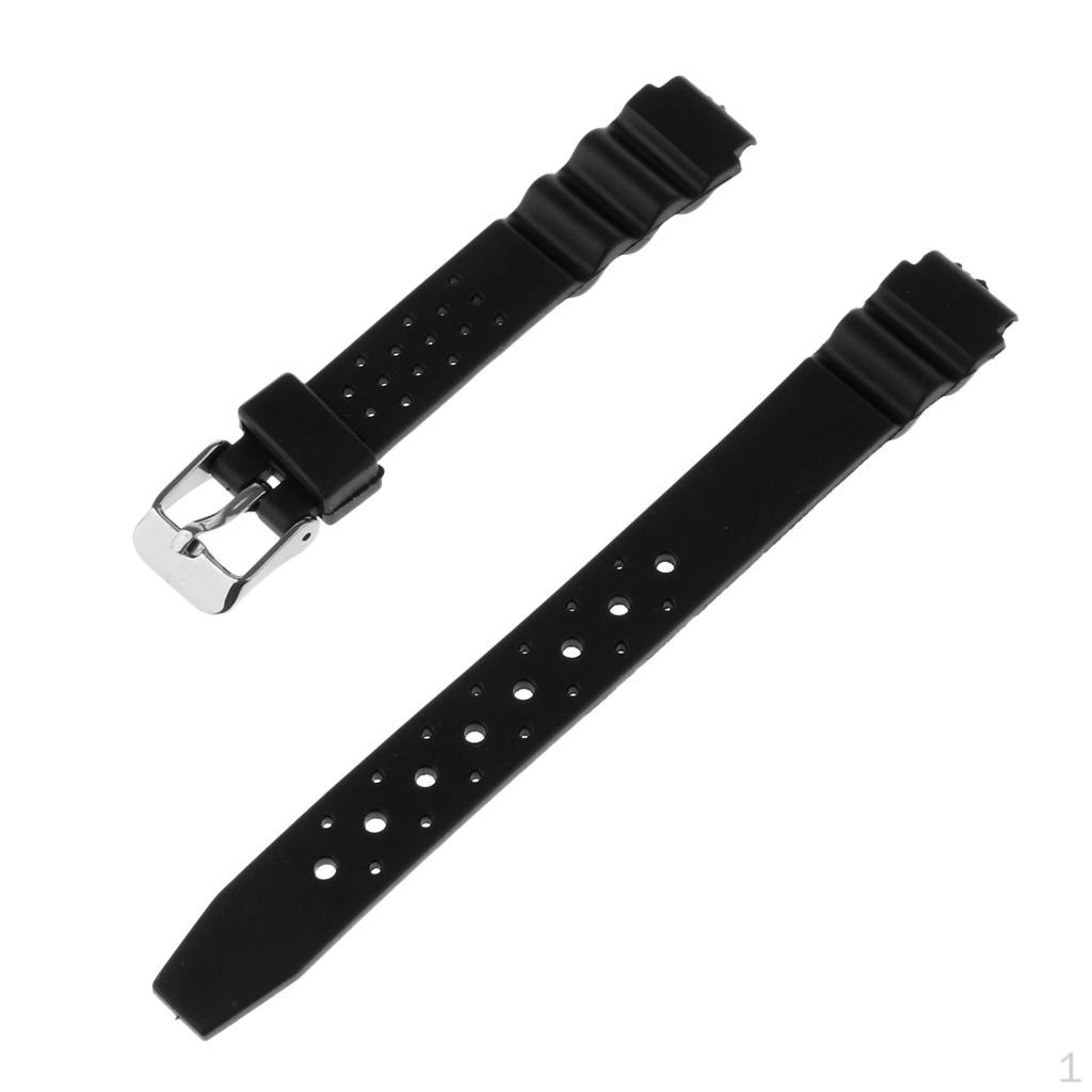 Черный резиновый ремешок для наручных часов, спортивные цифровые часы, 12 мм