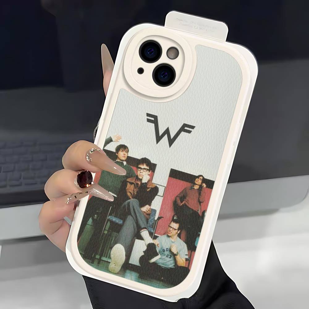 Rock W-Weezer Band Phone Case For IPhone 16 15 14 13 12 11 Pro Max Plus Soft Leather Cover