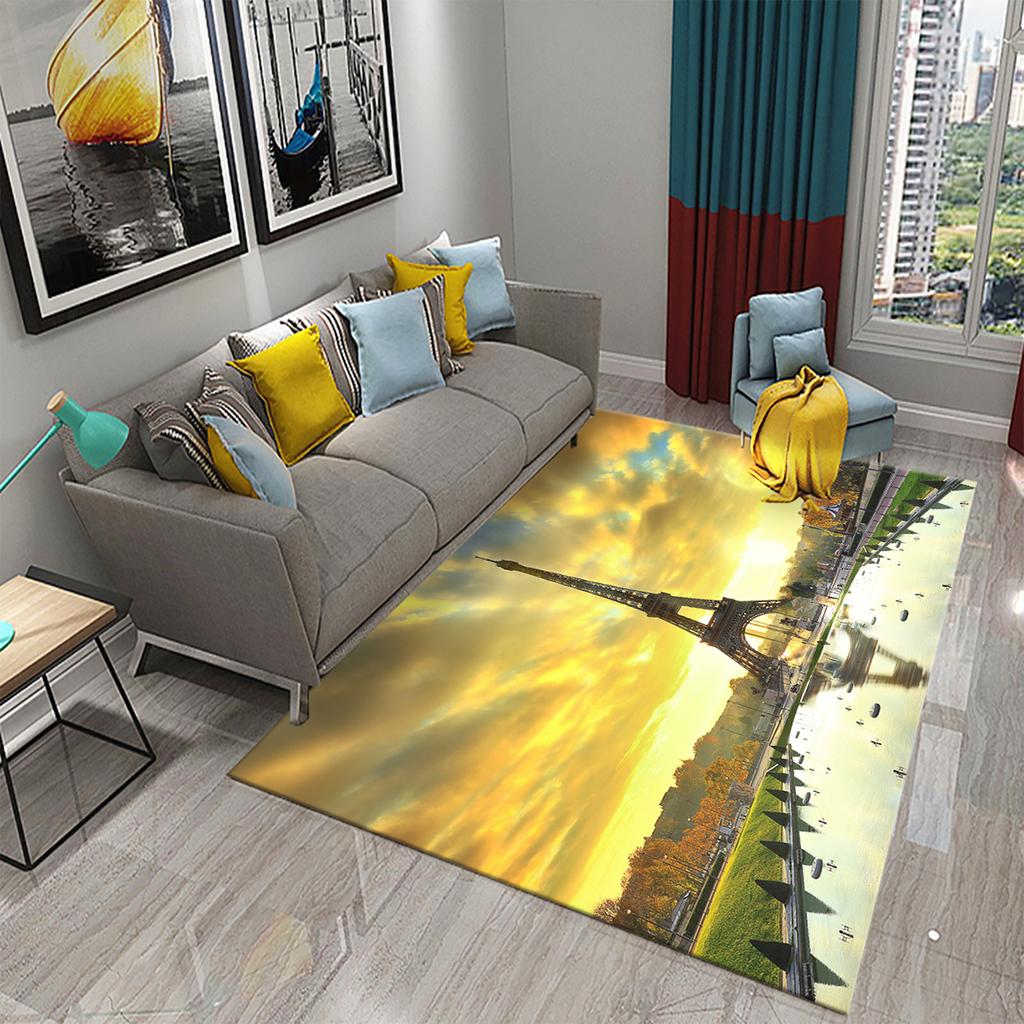 3D Романтические ковры с Эйфелевой башней для гостиной, спальни, ванной комнаты, прихожей, противоскользящий коврик, декор, кухонный коврик, придверный коврик