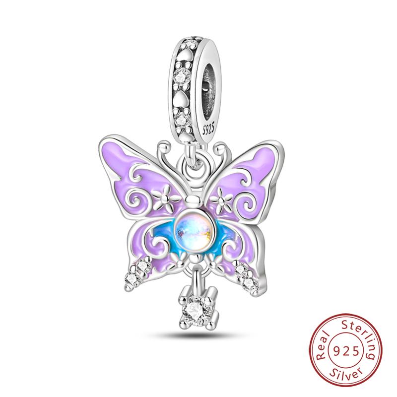 100% 925 Silver Exquisite Cubic Zircon Butterfly Bee Ladybug Charms Bead Fit Qikaola Original Bracelet Fine DIY Jewelry