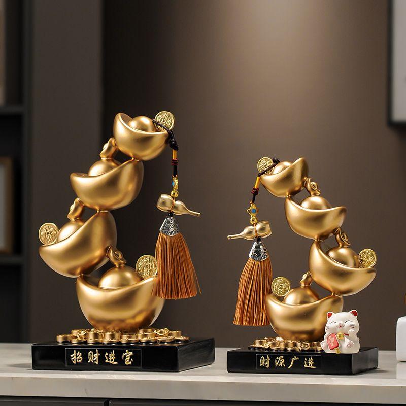 Bonanza Yuanbao Украшение Zhaocai Новое китайское домашнее хозяйство Гостиная Офис Креативное высококачественное украшение из смолы Открытие Подарков Новое
