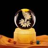 Светящийся 3D Кристальный Шар 'Цветок Бабочка' Ночник - Креативное Украшение и Подарок на День Рождения.
