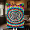 1PC Psychedelic KaleidoscopeOutdoor Flannel Blanket - Soft Plush Decor for Picnics, camping, Bedroom, Playroom, Office, or Lunch Break 1296A