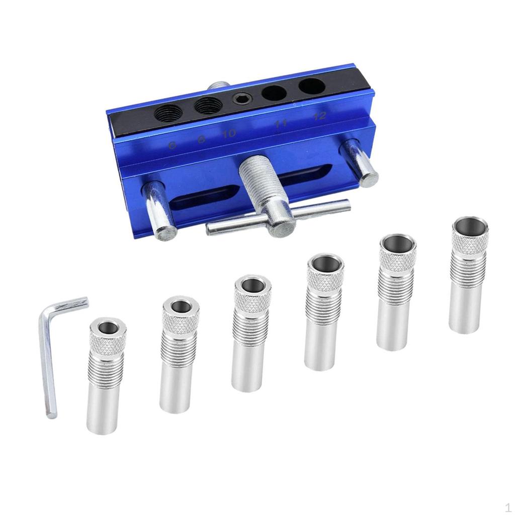 Drill Jig Pocket Hole Self Centering Doweling with 6 Guide Bushings