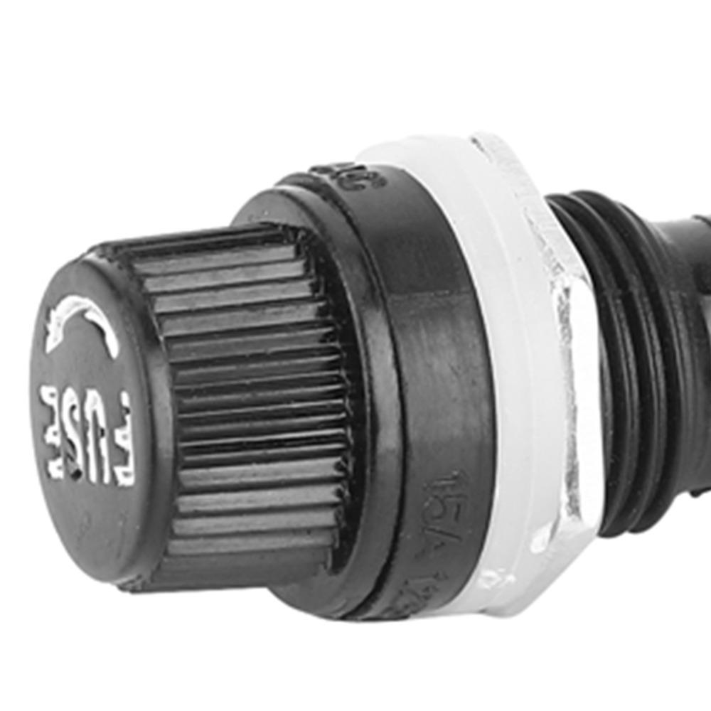 20PCS 5x20mm Screw Cap Fuseinf Holder Black Glass Tube Fuseing Holder  Auto Stereo Installation