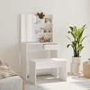 Dressing Table - Vanity Table Set - 74.5x40x141 Cm - Engineered Wood - Mirror Included - Contemporary Design