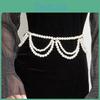 Women Modern Pearl Tassel Waist Chain With Double Waist Jewelry Dress Accessory