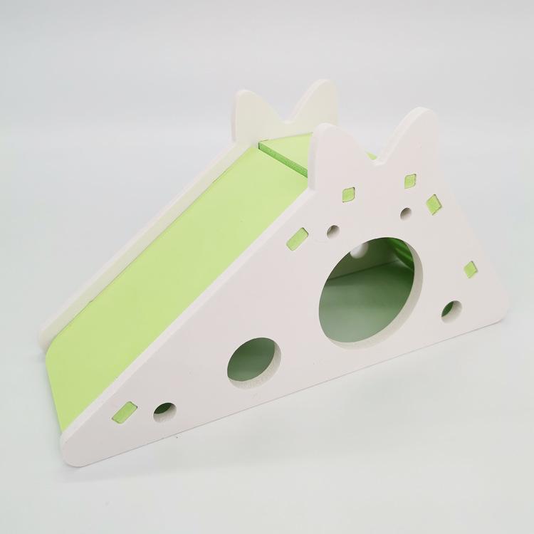 Assembled Wooden Hamster Slide Toy Colorful Hamster House Cage Accessories for Guinea Pig Golden Bear Small Pets XCWJ111