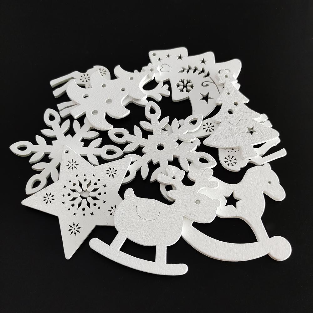 Рождественские деревянные подвески, чипсы, подвесные украшения, рождественские украшения 2023 года, снежинки, колокольчики, лоси, украшения для рождественской елки