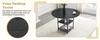 Table and Chair Set: Round 107 cm Table with Double Storage + 2 Light Gray Chairs with Flower-Shaped Backrest – Industrial Style for Small Apartments.