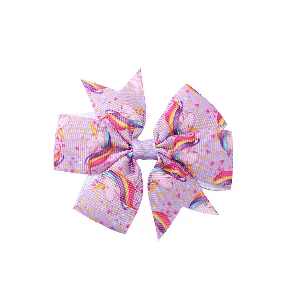 A313 Лента гросгрейн «Единорог» Заколка для волос с бантом «шесть ушей» для детей – Рождественская коллекция