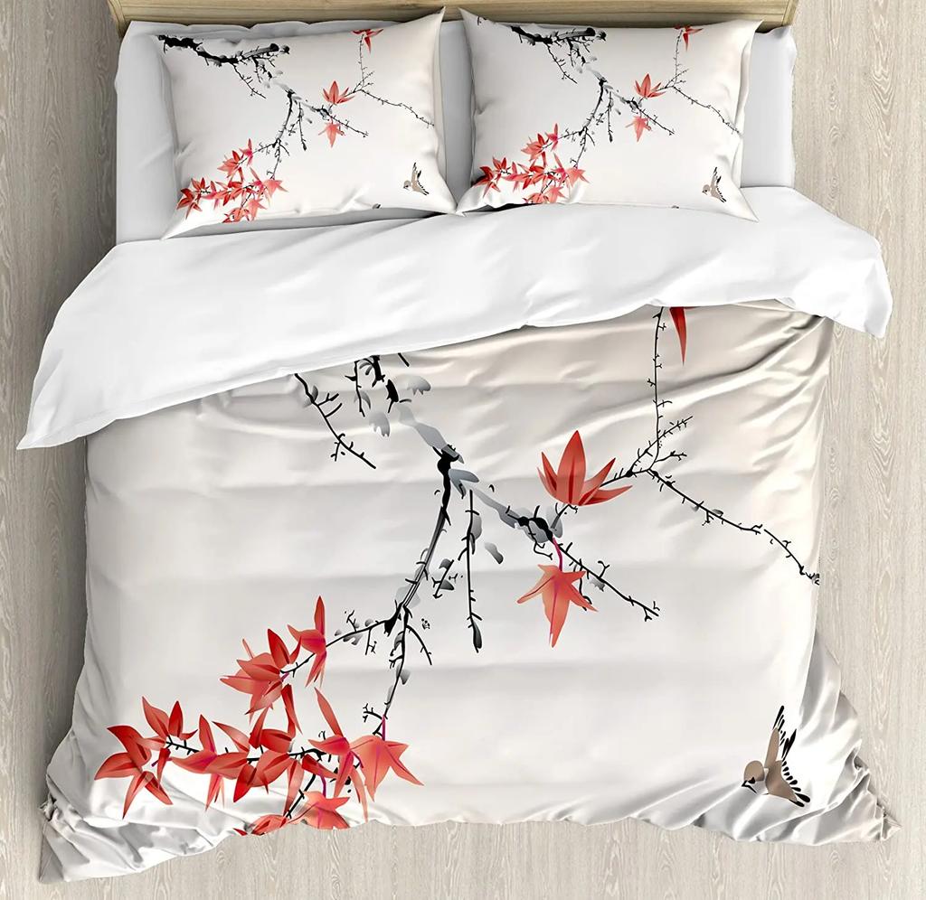 ese Bedding Collection For Bedroom Bed Home Cherry Blossom Sakura Tree Branches Romantic Spr Duvet Cover Quilt Cover Pillowcase