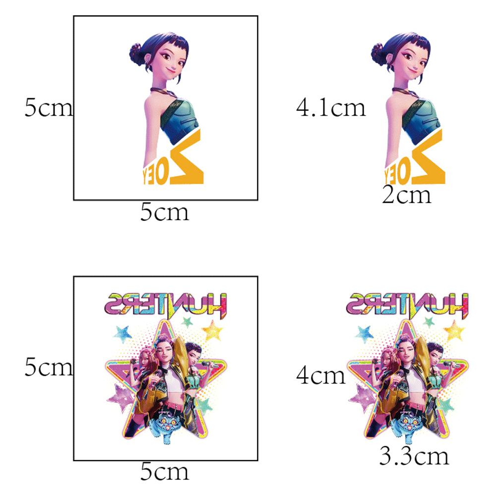 Набор тату-наклеек «Охотница на демонов Руми Кан» 20 штук KPOP Аниме Трендовые аксессуары | Звездный идол в том же стиле Водонепроницаемые Легко наклеиваются