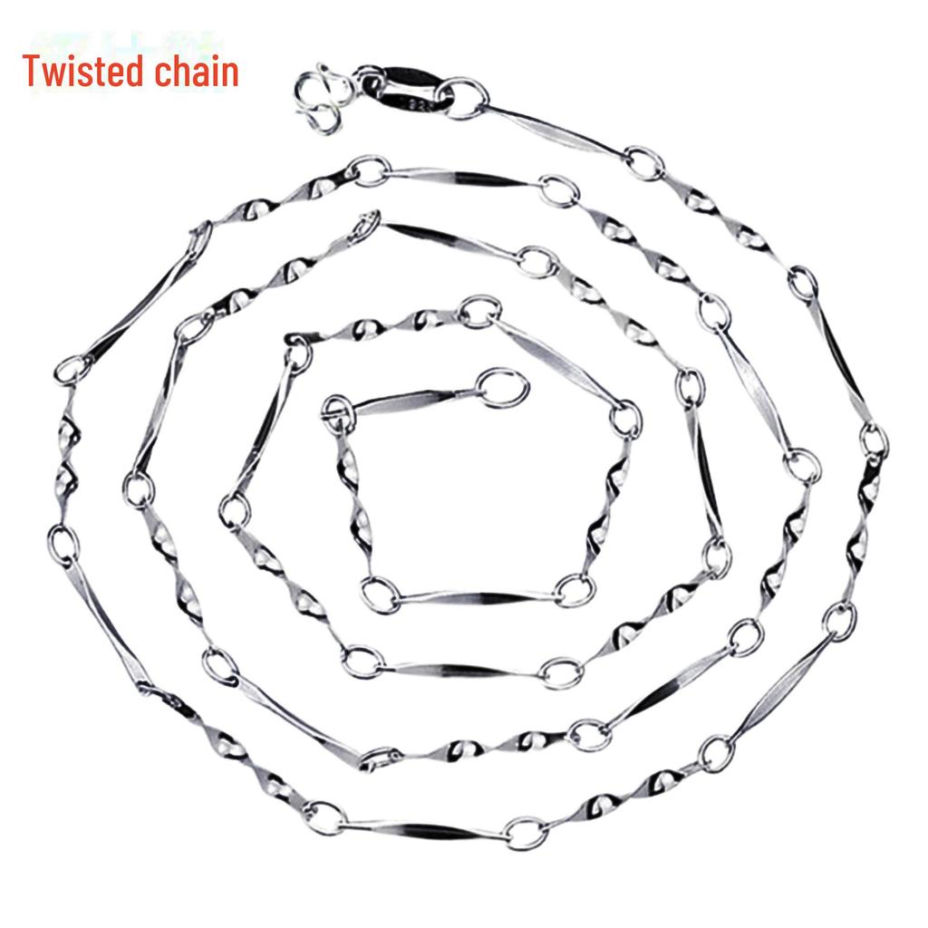 Универсальное серебряное ожерелье-цепочка на ключицу: Стили «Змеиная кость», «Волна воды», «Юаньбао».