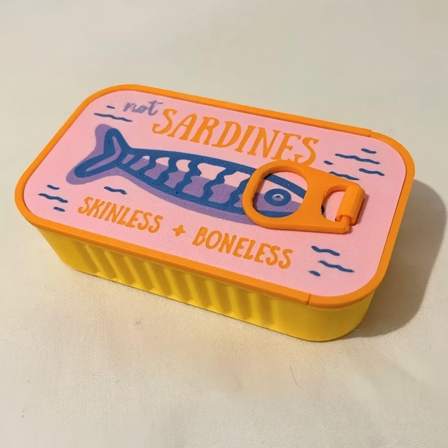 2026 NEW Sardine Tin Jewelry Box, Cute Fish Pattern Earring Ring Storage Organizer, 3D Printed Novelty Gift for Her