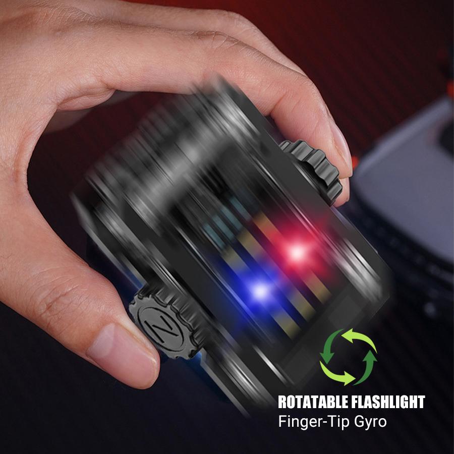 Многофункциональный портативный мини-светодиодный фонарик, перезаряжаемый Type-c, 6 режимов освещения, фонарь, спиннер для пальцев, уличная аварийная лампа