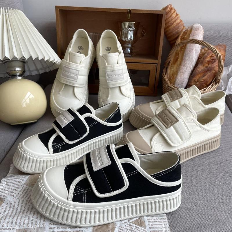 Туфли-полуботинки Magic Stick Canvas с двумя способами ношения, женские, весна-лето, новые универсальные полутапочки для студентов, универсальные белые туфли