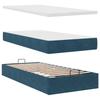 Ottoman Bed with Mattresses Dark Blue 160x200 cm Velvet