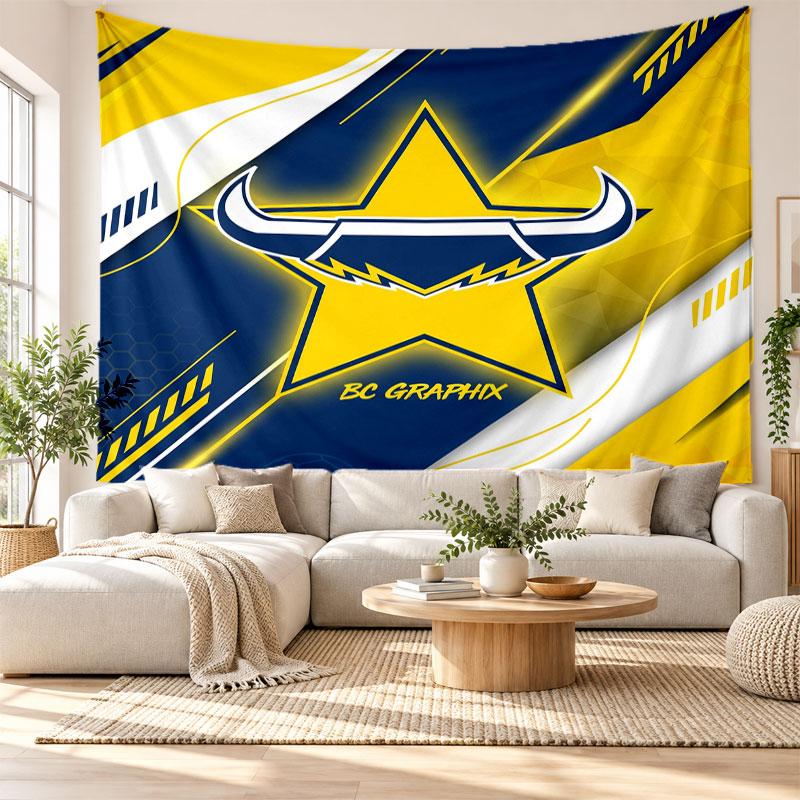 North Queensland Cowboys Wall Tapestry, Soft Fabric Wall Hanging, Decorative Backdrop For Bedroom Home Wall Art
