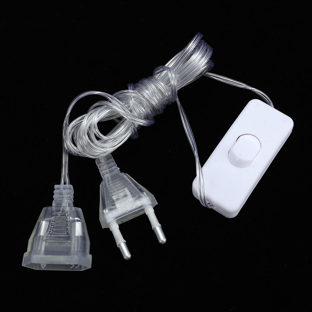 Decoration With Switch 3m Transparent Extension Cord 220V Cable Light String Extension Cord