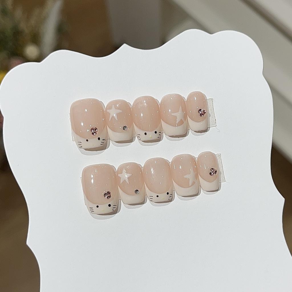 Французский котенок, повседневный телесный цвет, расписанный вручную, кожаная пудра, французская звезда KT, небольшая куча доспехов Drill Wear