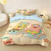 New 3D Catoon Kids S-SpongeBob Duvet Cover Pillowcase Bedding Set Boy Girl Bedroom Decoration 2/3piece set Single Double size