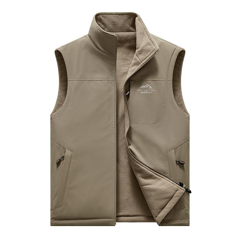 Men's Autumn and Winter Double-sided Stand Up Collar Vest with Loose Fit Vest