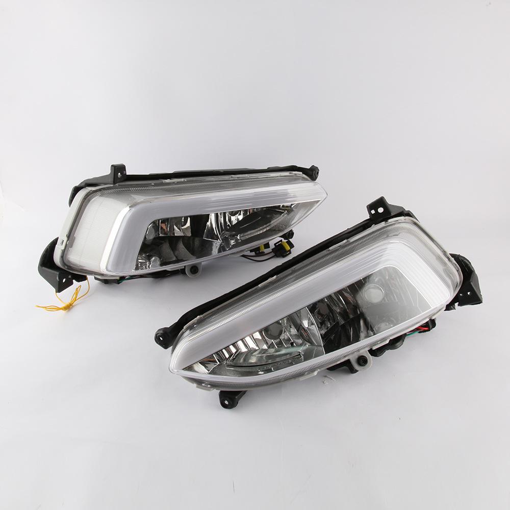Hyundai IX45 (2013-2015) Дневные ходовые огни с указателями поворота и противотуманными фарами - Модернизация