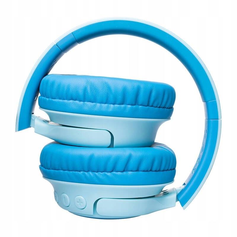 PowerLocus Bobo Blue Wireless LED AUX Headphones for Kids