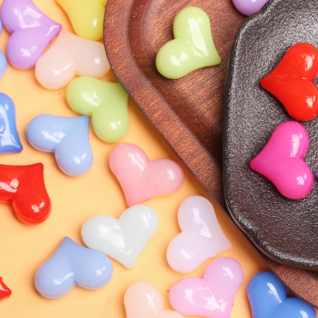500g Beads Pendant Single Hole Acrylic 22*17mm Heart DIY Jewelry Making Earrings Making Bracelets Candy Color Accessories
