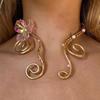 Flower Pattern Choker Necklace Colorful Women Necklace Elegant Collar Necklace