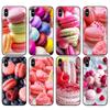 Black Tpu Case for Iphone 5 5s SE 2020 6 6s 7 8 Plus X 10 Case Cover for Iphone XR XS 11 Pro MAX Food for Macarons Biscuits