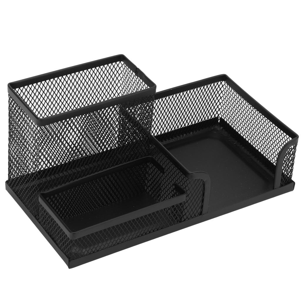 Органайзер для ручек, многофункциональный держатель для ручек, 3 отделения, прочный металлический, классический стиль, маленький