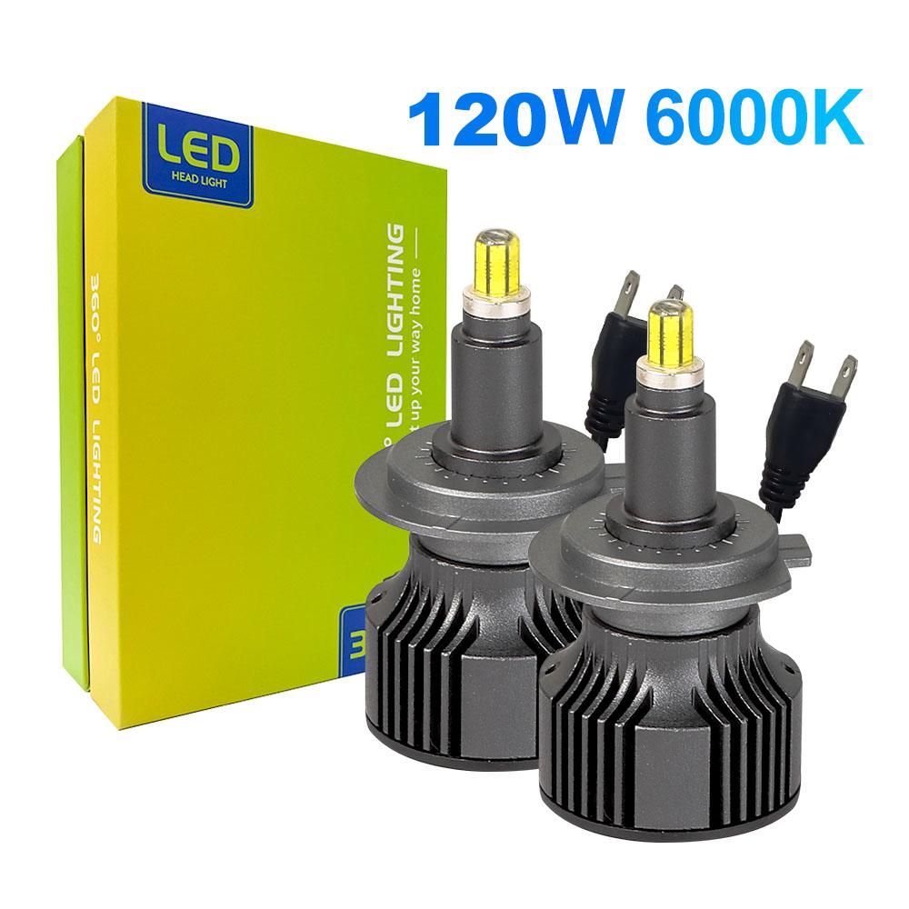 Автомобильные светодиодные лампы для фар H7 LED H11 9005 9012 Автомобильные светодиодные противотуманные лампы 72 CSP чипа 120 Вт 20000 лм 6000 К 12 В