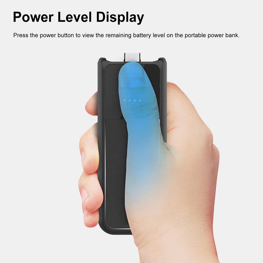 Для DJI Osmo Pocket3 Ручной Power Bank Рукоятка с портом Type-C Резьбовое отверстие 1/4 дюйма Емкость 2800 мАч Быстрая зарядка Расширенная батарейная рукоятка