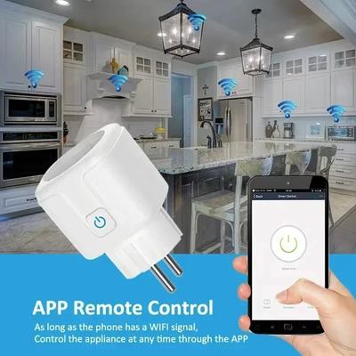 TUYA Умный WiFi EU Адаптер Вилка Домашняя Автоматизация 16А/20А Умная Розетка Таймер 110В/220В Управление через Приложение Удаленное Голосовое Управление Alexa Google Home