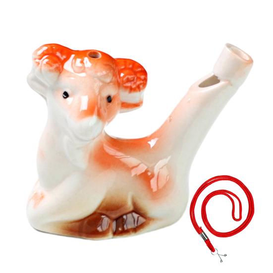 Мини Керамический Свисток Водяная Птичка Милые Животные Китайского Зодиака Шумоиздатель с Подвесным Шнурком Имитирует Пение Птиц Свисток Детская Игрушка для Ванны