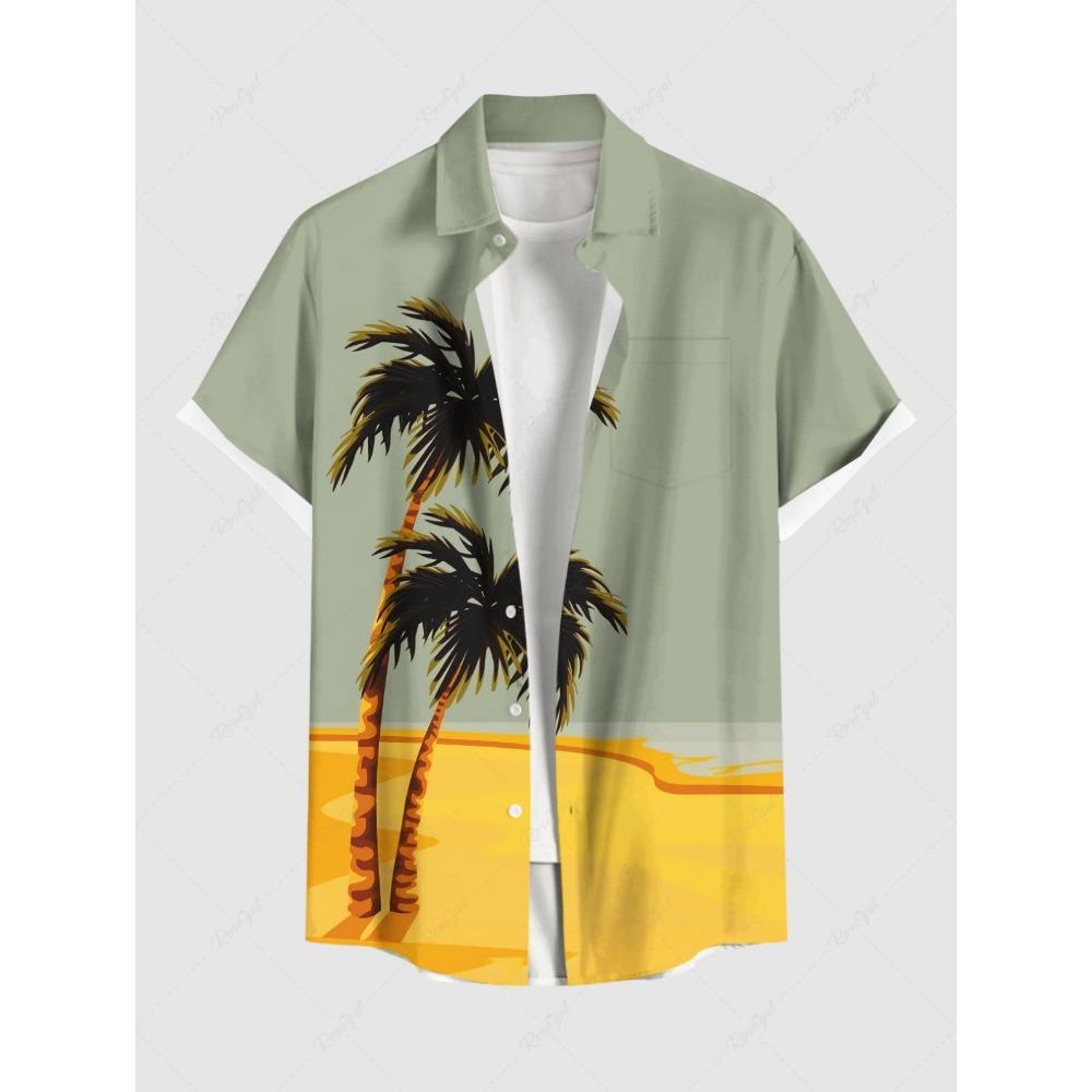 Модные мужские гавайские рубашки с 3D-принтом, рубашка с короткими рукавами и пуговицами на лацканах для лета, свободные топы, повседневная рубашка для мужчин