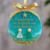 Yousheng Handmade Sea Glass Art Friendship Ornament Timeless Friendship Keepsake for Best Friends Sea Glass Art Hanging Decoration for Christmas Tree