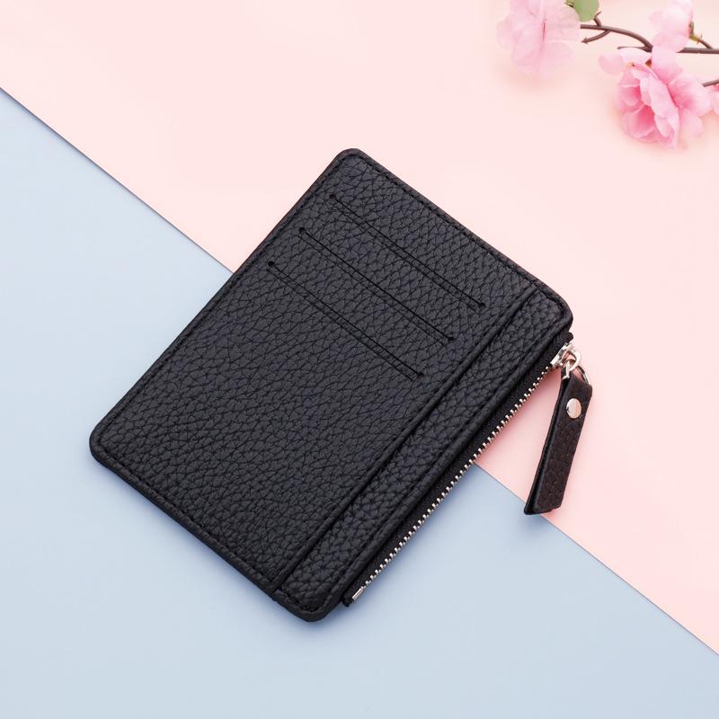 Small Fashion Credit ID Card Holder Slim Leather Wallet With Coin Pocket Man Money Bag Case For Men Mini Women Business Purse