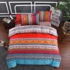 3Pcs Boho Bedding Striped And Floral Bedding Bohemian Exotic Artistic Duvet Cover Set (1Pc* Duvet Cover + 2Pcs Pillowcase